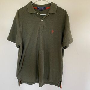U.S. Polo Assn Men's Sports Logo Golf Polo Shirt Short Sleeves Olive X-Large